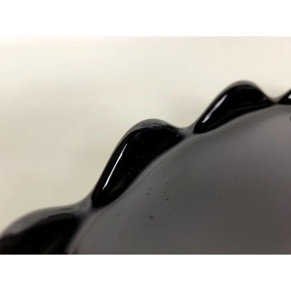 Vintage Viking‎ Glass Black Amethyst Dolphin Fish Serving Tray Platter 11